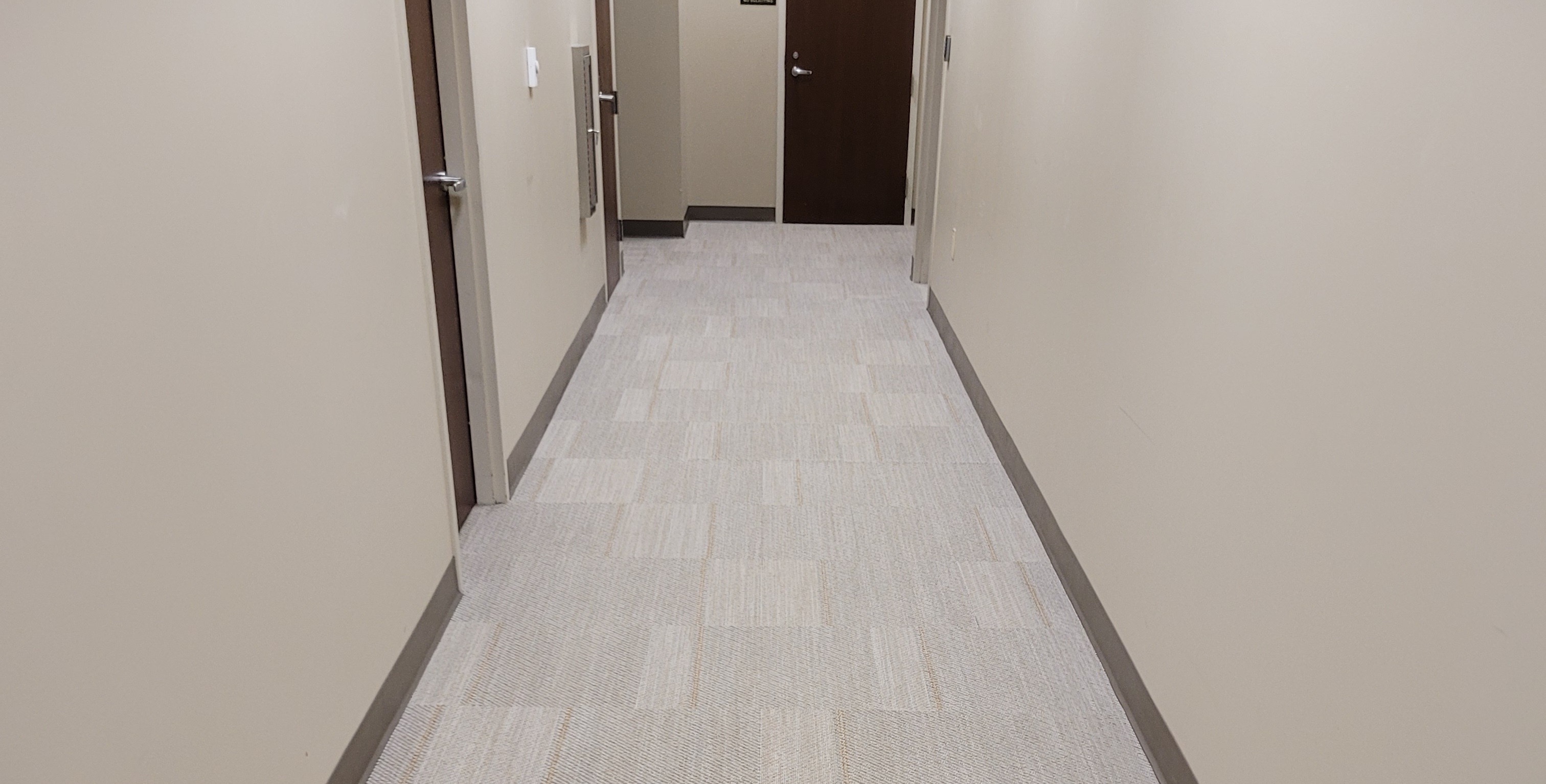 Commercial hallway carpet cleaning after cleaning