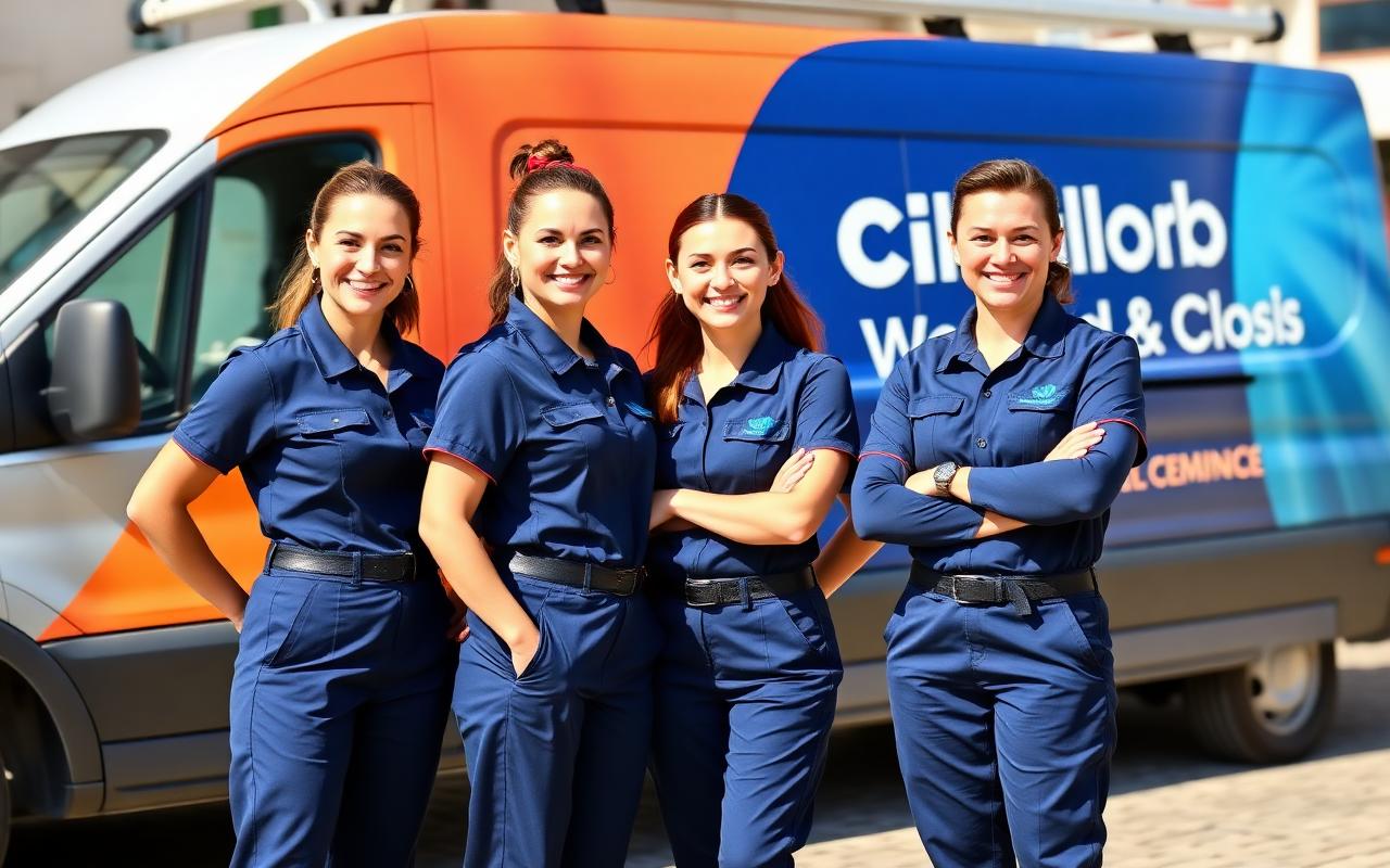 Best Carpet Cleaning team in front of service van