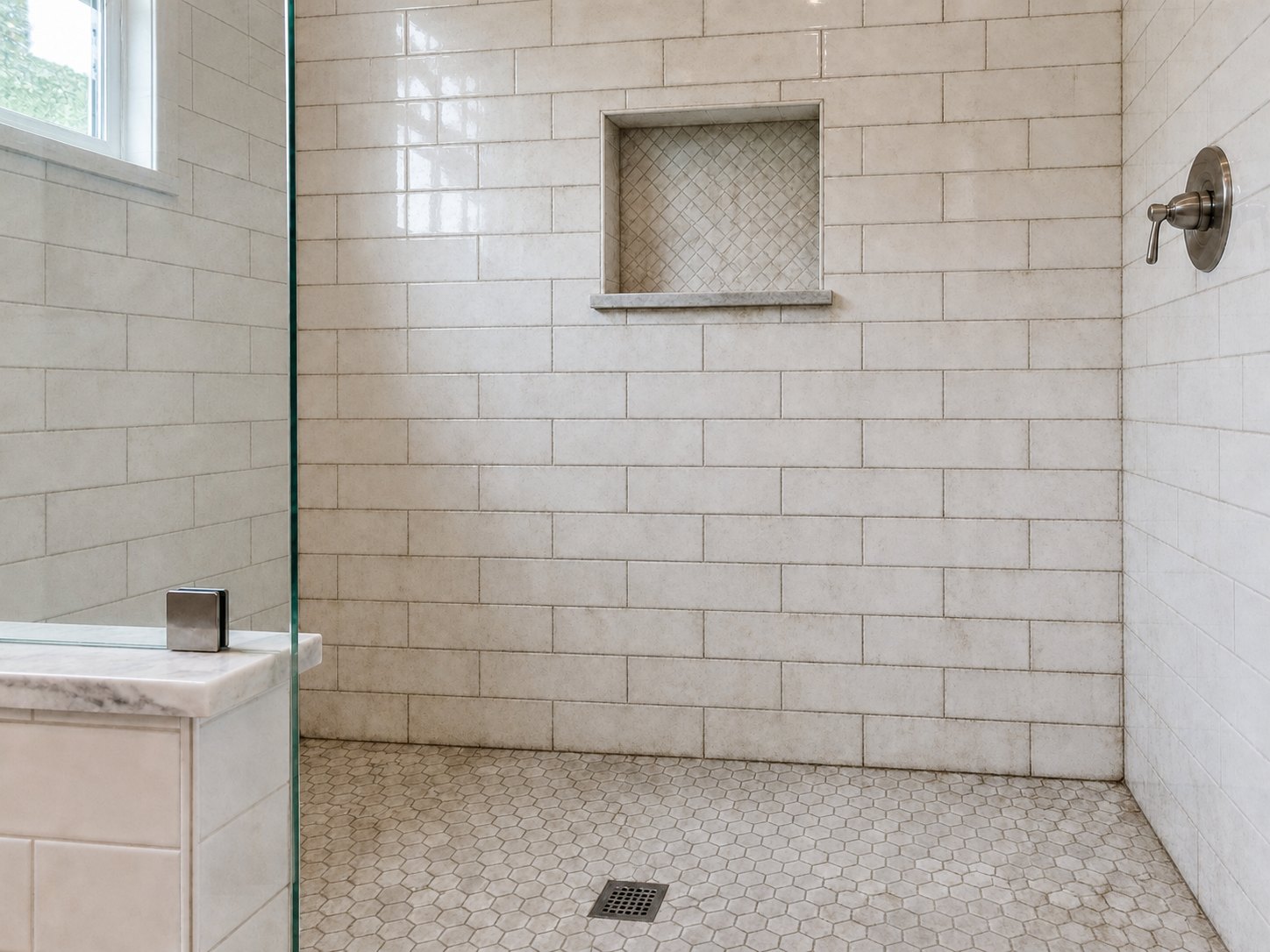 Tile and grout before cleaning